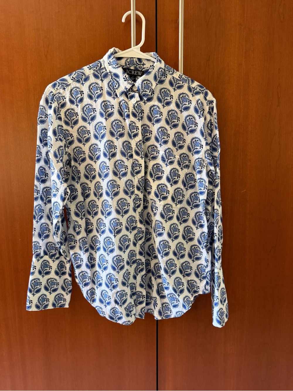 J. Crew Garçon Cotton Voile Shirt in Bouquet Block Print size 2